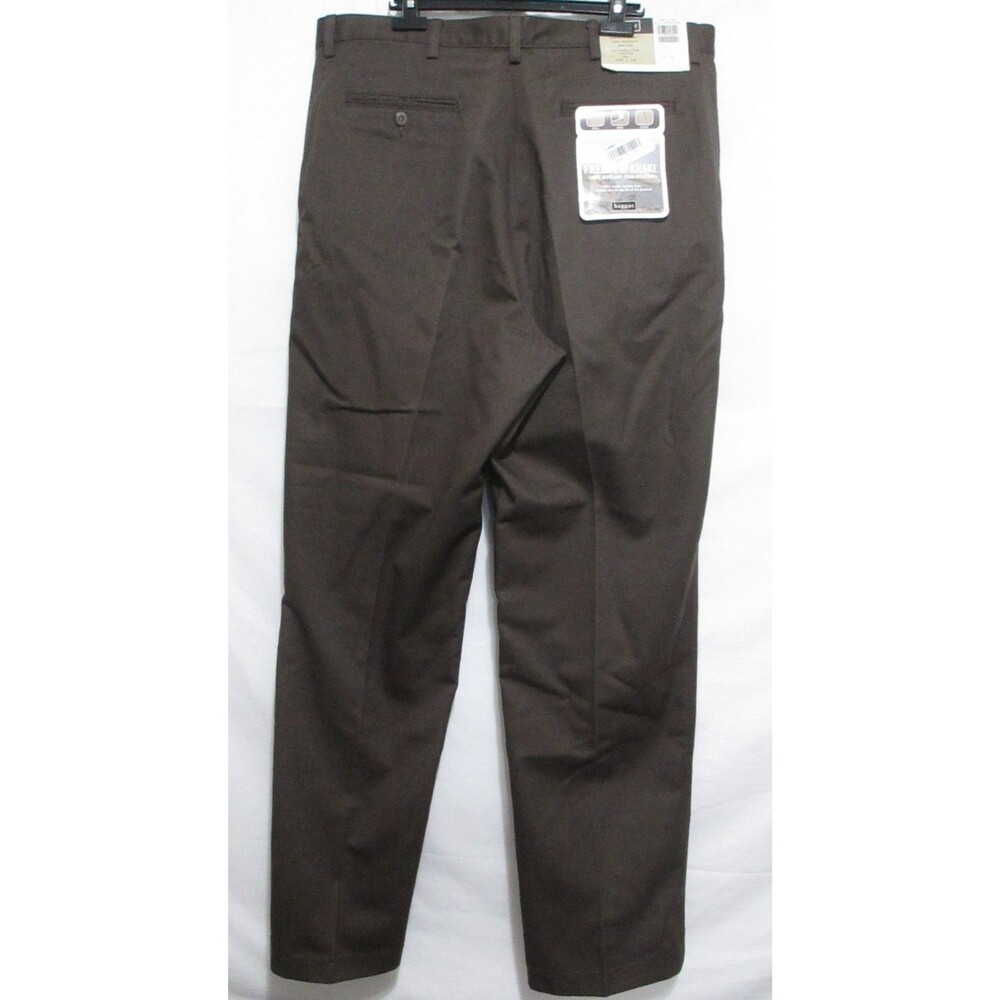 NWT Haggar Mens Pants Brown Freedom Khaki 38x34